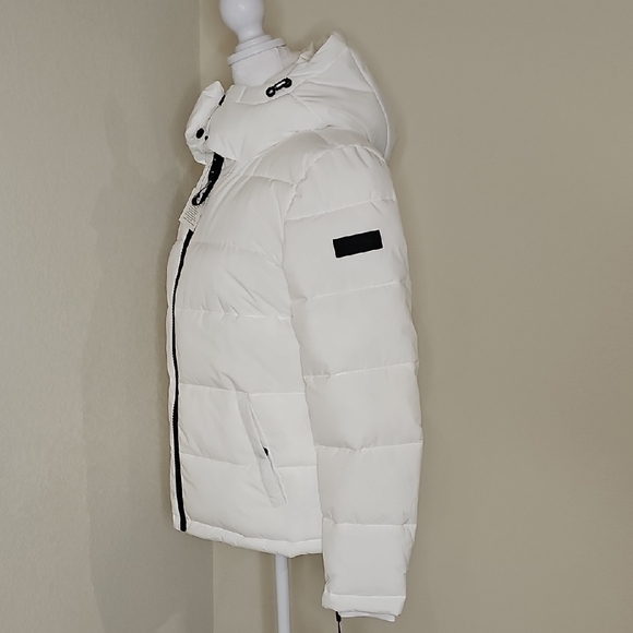 Calvin Klein White Puffer Coat Jacket with Hood - Picture 7 of 16